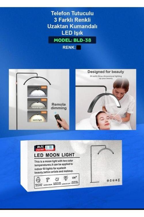 Medikal Özel Işık Telefon Tutuculu 3 Farklı Renkli Kumandalı Led Moon Light Bld-38