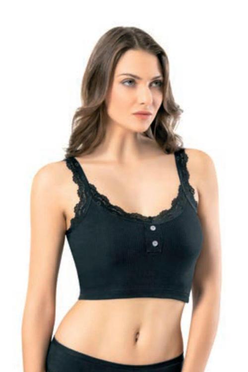 Kadın Kaşkorse Dantelli Pedli Crop Kota 6434