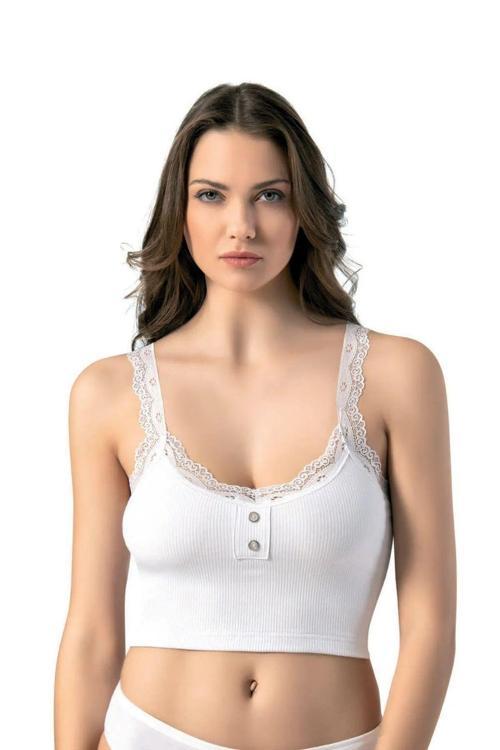 Kadın Kaşkorse Dantelli Pedli Crop Kota 6434