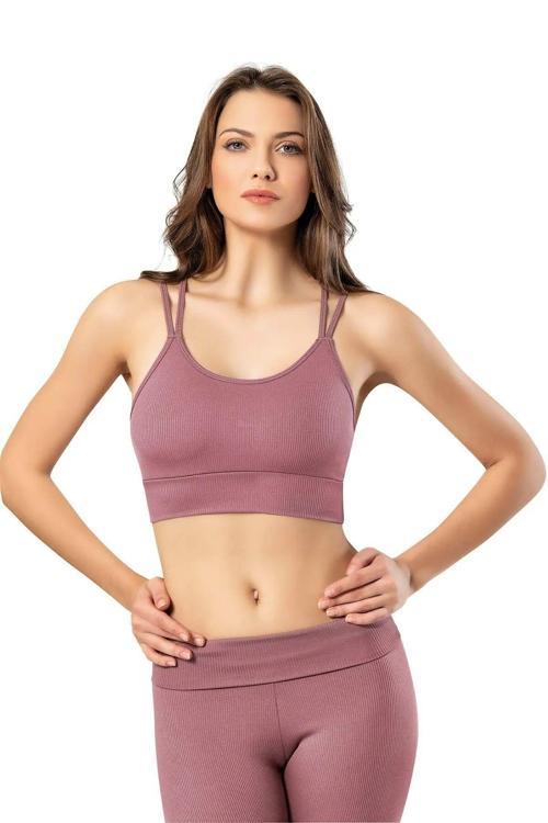 Kadın Tek Büstiyer Çif İp Askılı Askısı Sırt Detayıyla Bağlantılı Fitilli Kota6433