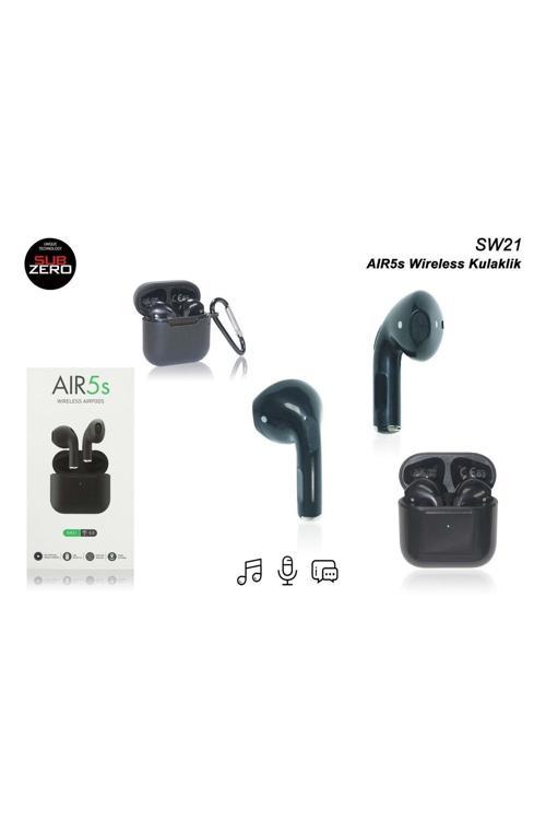 Kablosuz Bluetooth Kulaklık Sw21 Aır5S Siyah Kılıf Hediyeli
