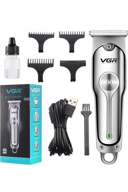 V-071 Profesyonel Mini Şarjlı Gümüş Metal Saç Sakal Tıraş Makinesi