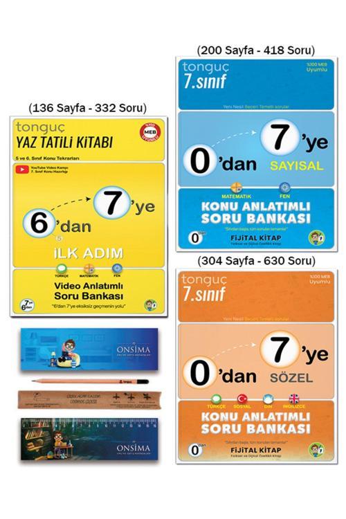 Tonguç Yayınları 7. Sınıf 6 Dan 7 Ye Hazırlık Yaz Tatili Kitabı Tekrar Seti Tüm Dersler 3 Kitap