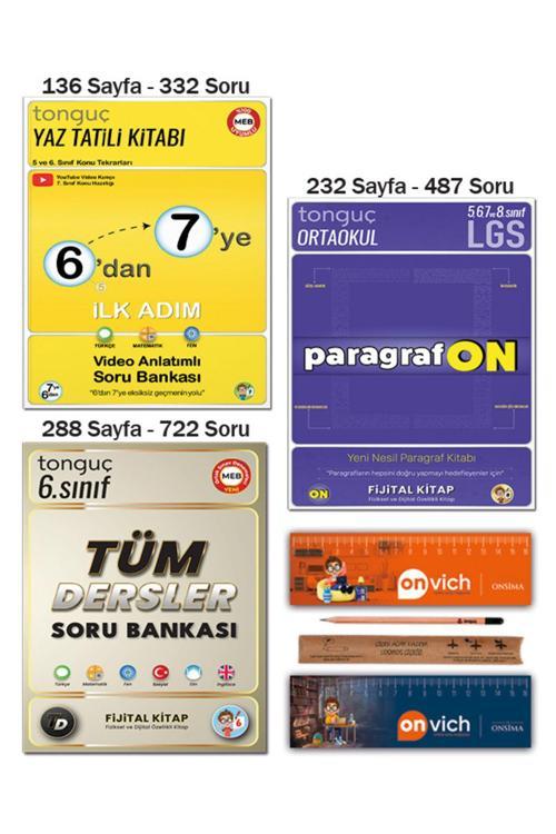 Tonguç Yayınları 7. Sınıf 6 Dan 7 Ye Hazırlık Yaz Tatili Tekrar Seti - Paragrafon - Tüm Dersler Soru Bankası 3 Kitap