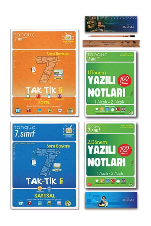 Tonguç Akademi 7. Sınıf Taktikli Tüm Dersler Soru Bankası Set - Yazılı Notları 1. Ve 2. Dönem Set 4 Kitap