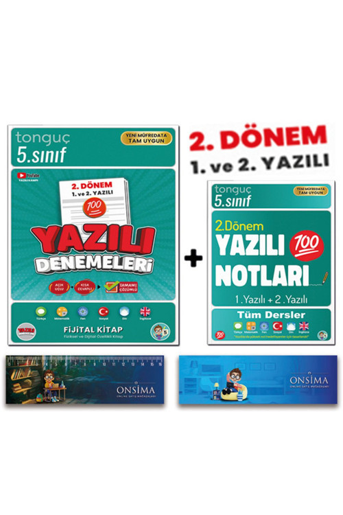 Tonguç Yayınları 5. Sınıf 2. Dönem Yazılı Denemeleri - 2. Dönem Yazılı Notları - Süper İkili Set 2 Kitap