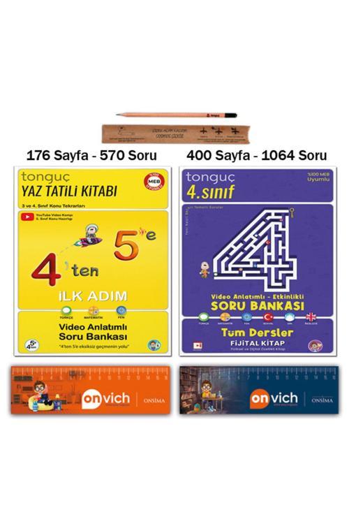 Tonguç Yayınları 5. Sınıf 4 Ten 5 E Hazırlık Yaz Tatili Kitabı - 4. Sınıf Etkinlikli Soru Bankası Tekrar Seti 2 Kitap