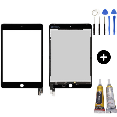 iPad Mini 5 A2124-A2125-A2126-A2133 Uyumlu Lcd Dokunmatik Full Siyah + Montaj Seti