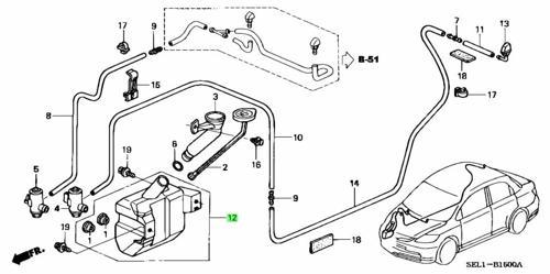 Su Fıskiye Deposu Cıty 06-09 Motorlu (Oem No: 76840-Sel-T01)