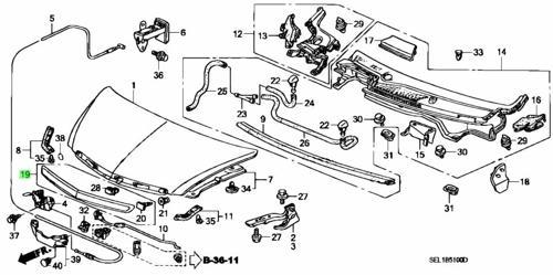 Kaput Uç Kromu Cıty 06-09 (Oem No: 75120-Sel-T01)