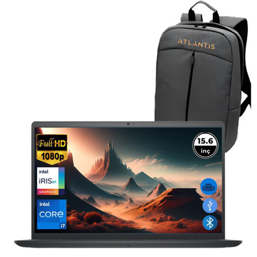 Inspiron 3520 i7 1255U 32GB 2TB M.2 SSD I35201013U ATL77 O/B 15.6" Ubuntu Taşınabilir Bilgisayar+Çanta
