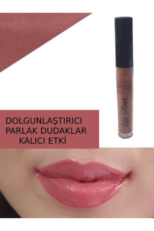 Make Up Likit Işıldayan Dolgunlaştırıcı Parlak Nude Kahverengi Lips Glos Ruj