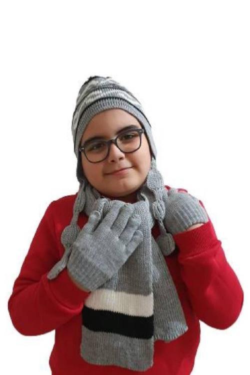 Çocuk Garson Boy 3 Lü Atkı Bere Eldiven Takımı