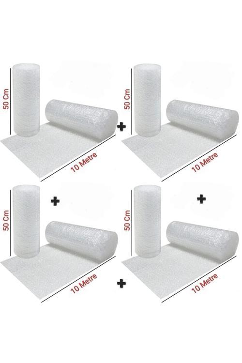 4 Adet Özel Boy Balonlu Naylon 50cm X 10m Ambalaj Naylonu Patpat Pıt Pıt 40 Gr
