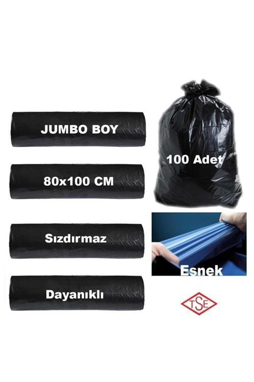 Jumbo Boy Çöp Torbası 100 Adet (10LU 10 PAKET) Rulo Çöp Poşeti 80x110 Cm Dayanıklı