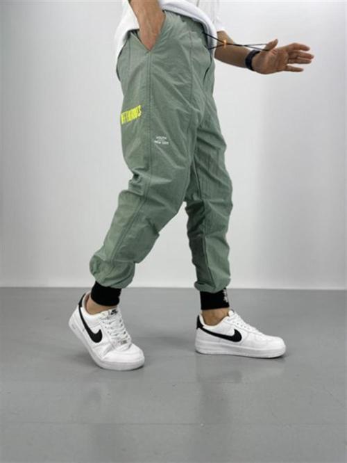 Erkek Premium Kalite Su Yeşili Paraşüt Kumaş Jogger