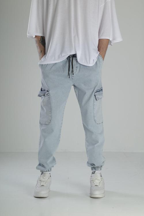 Premium Kalite Buz Mavi Jogger Pantolon