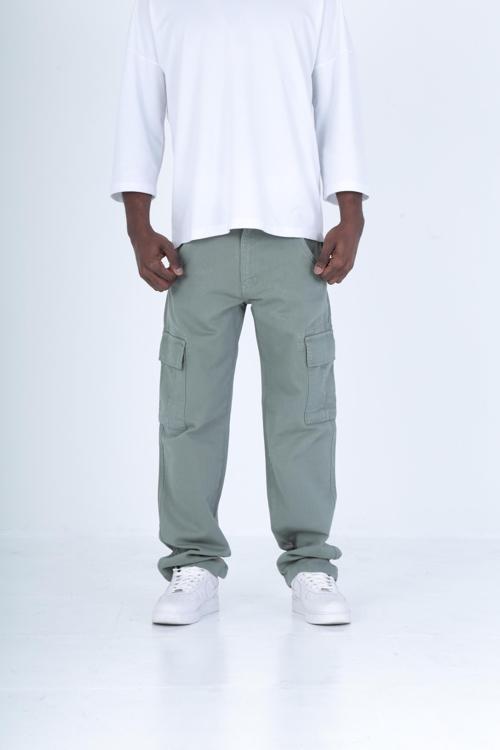 Gabardin Kumaş Su Yeşili Baggy Pantolon