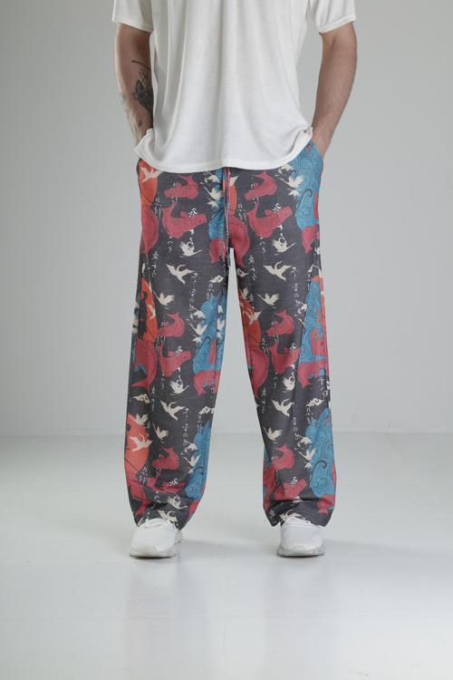 Etnik Desenli Baggy Pantolon