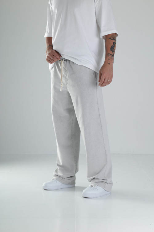 Boyalı Gri Oversize Eşofman