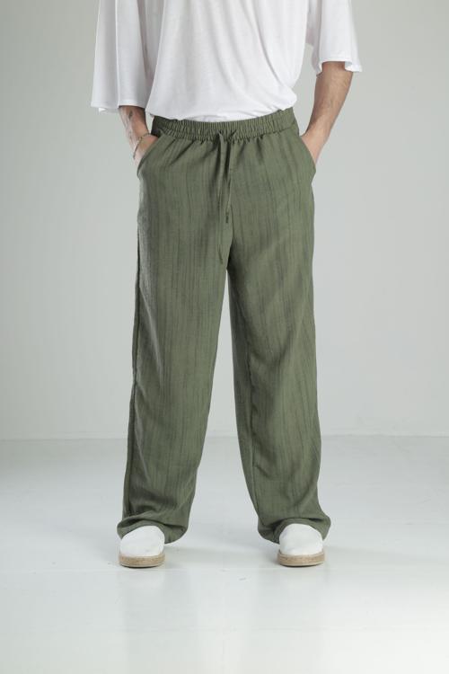 Aerobin Keten Yeşil Baggy Pantolon