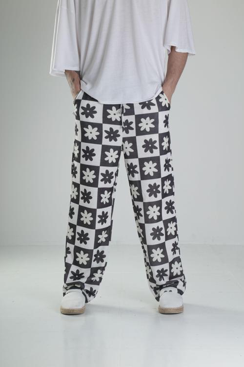 Çiçek Desenli Baggy Pantolon