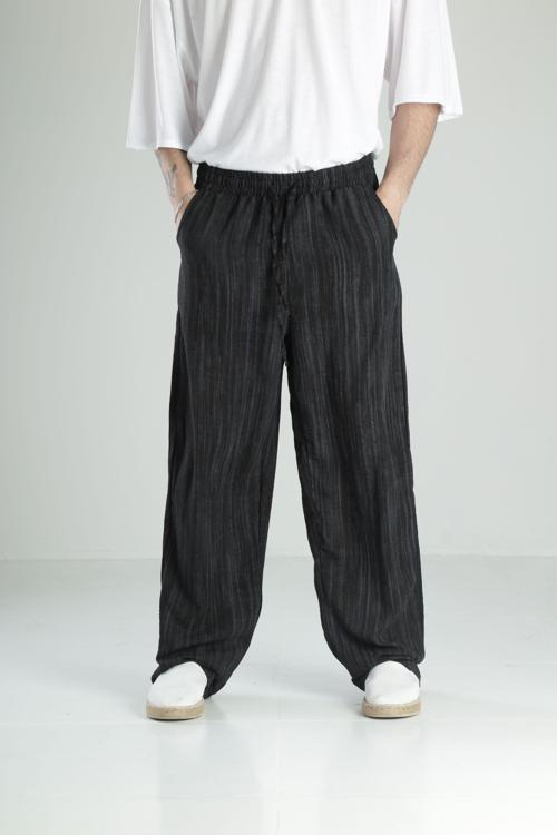 Aerobin Keten Siyah Baggy Pantolon