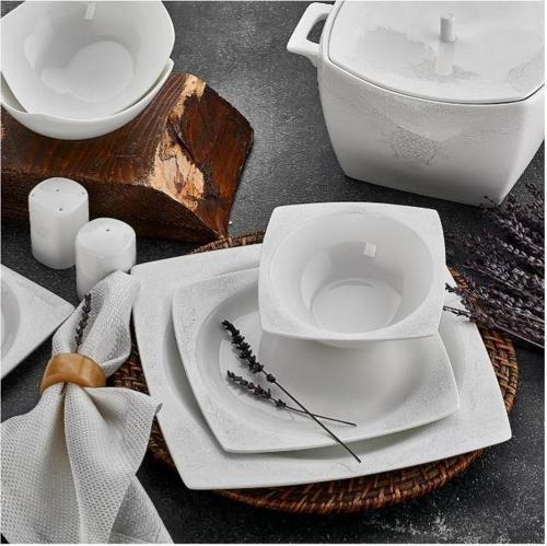 Bone Square Porselen 60 Parça Yemek Takımı 45001