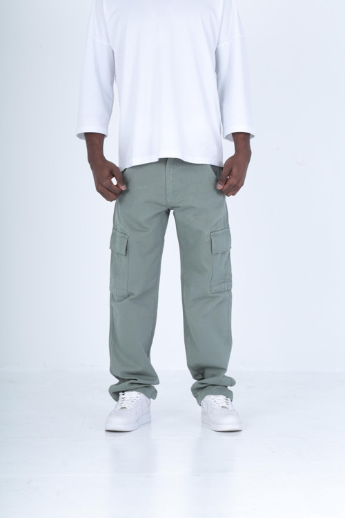 Gabardin Kumaş Su Yeşili Baggy Pantolon
