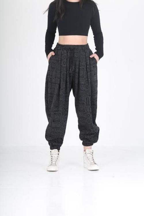 Lahit Desenli Pileli Jogger Pantolon