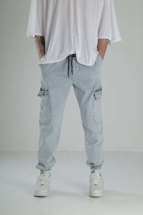 Premium Kalite Buz Mavi Jogger Pantolon