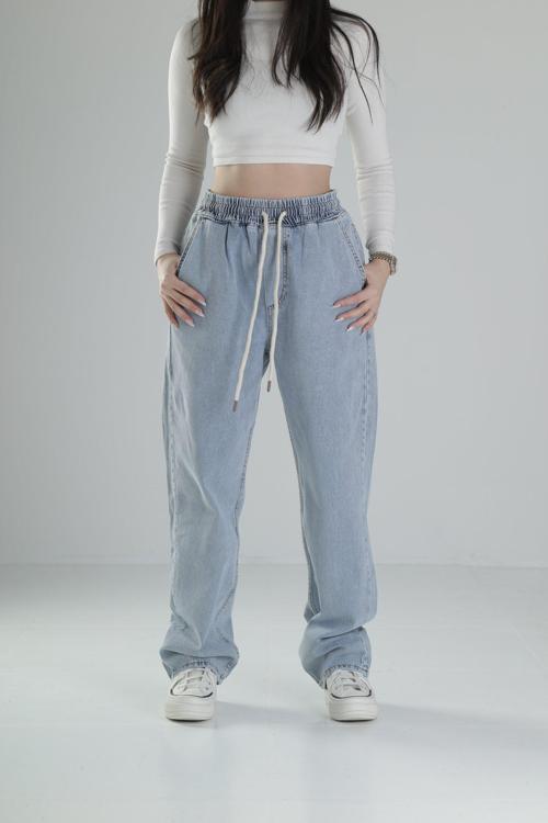 Premium Kalite Buz Mavisi Baggy Pantolon
