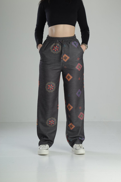 Etnik Desenli Baggy Pantolon