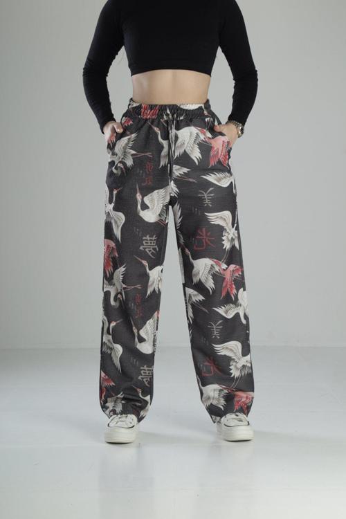 Özgürlük Desenli Baggy Pantolon
