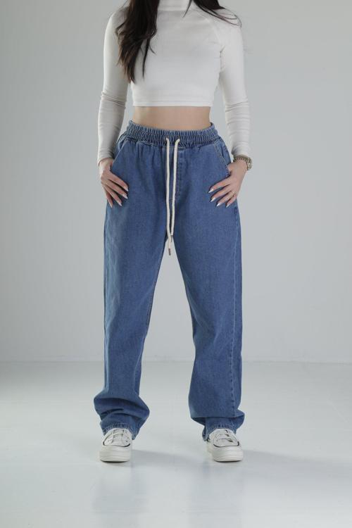 Mavi Baggy Kot Pantolon