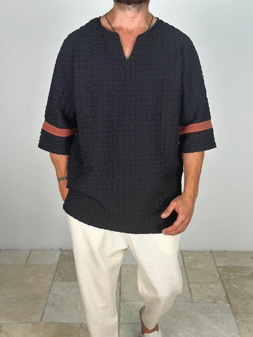 Fakir Kol Siyah T-Shirt