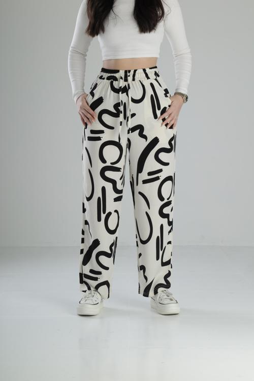 Etnik Desenli Baggy Pantolon