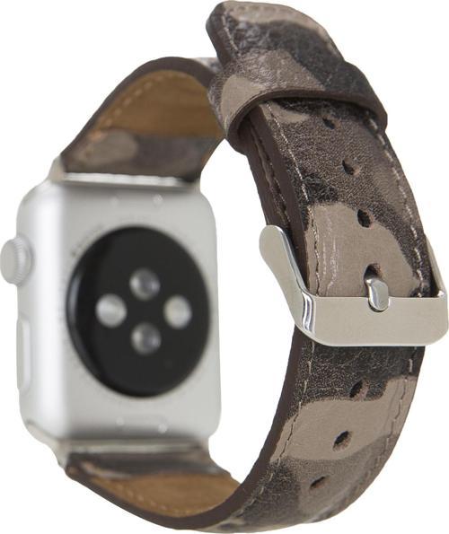 Apple Watch Uyumlu Deri Kordon 42-44-45mm Kamuflaj Bej