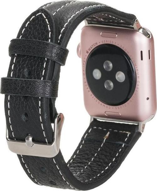 Apple Watch Uyumlu Deri Kordon 42-44-45mm NM3-AS1 Siyah