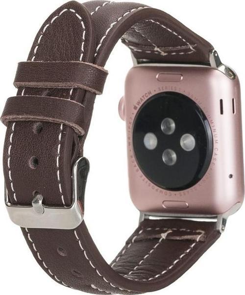 Apple Watch Uyumlu Deri Kordon 42-44-45mm NM3-AS3 Kahve