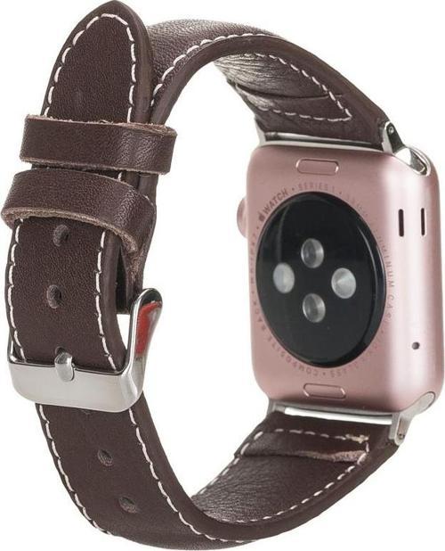 Apple Watch Uyumlu Deri Kordon 42-44-45mm NM4-AS4 Kahve