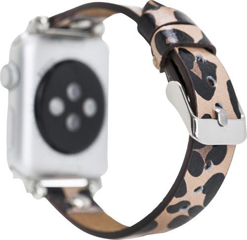 Apple Watch Uyumlu Deri Kordon 42-44-45mm ST Leopar NE