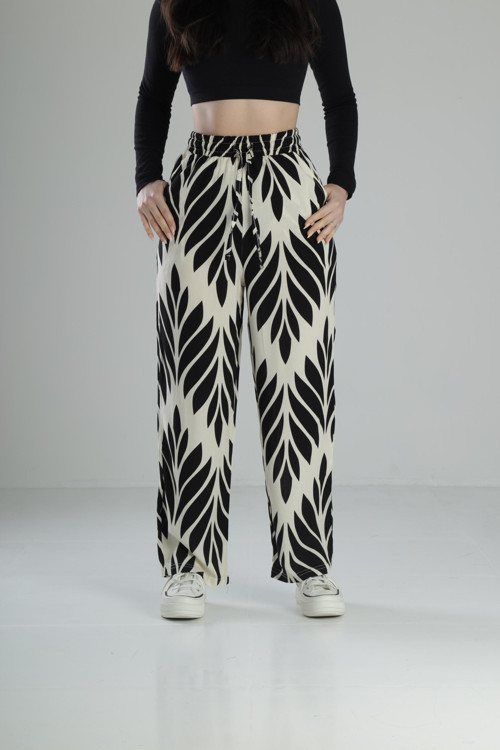 Yaprak Desenli Baggy Pantolon