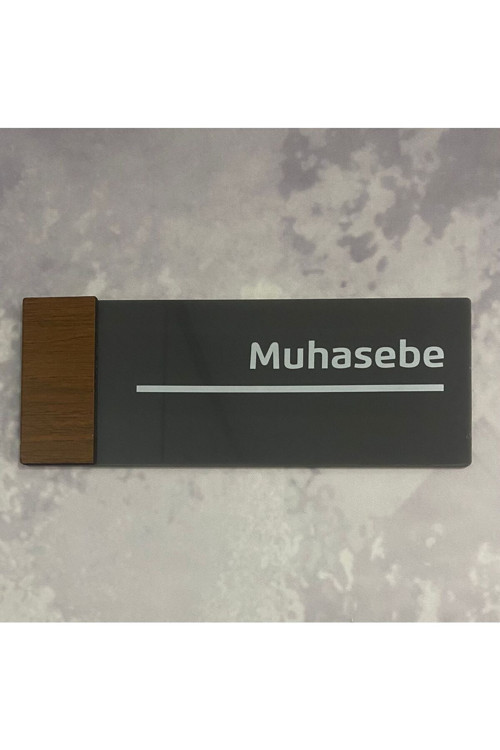 Wooden Serisi Muhasebe Kapı Isimliği