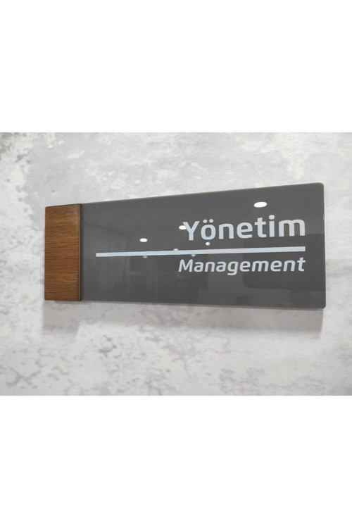 Wooden Serisi Özelleştirilebilir Ofis Oda Kapı İsimliği Yönlendirme Tabelası
