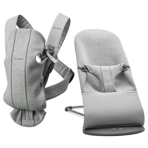 Bliss Ana Kucağı & Kanguru Mini 3D Cotton Jersey Yenidoğan Seti / Light Grey