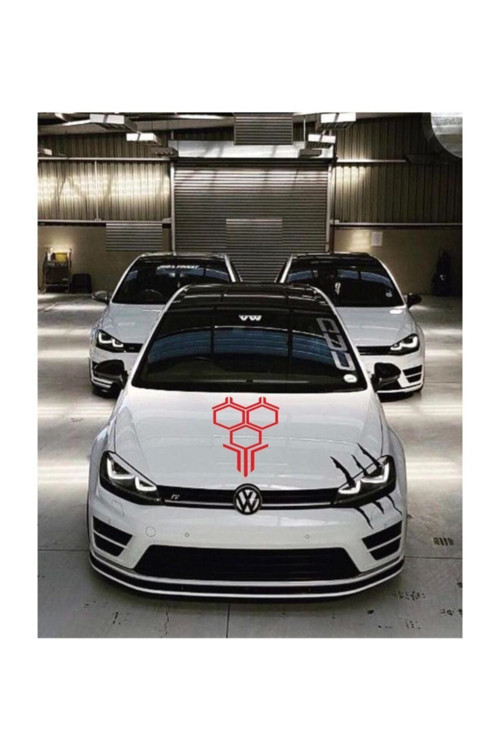 Kırmızı Petek Ön Kaput Sticker