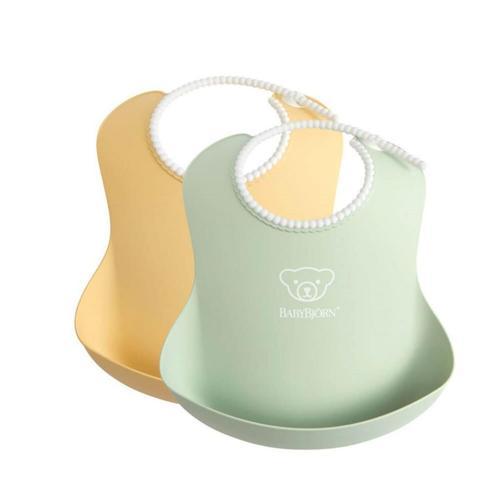 2´li Yumuşak Plastik Mama Önlüğü Powder Yellow / Green