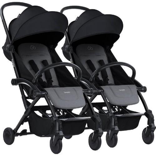 Connect³ Ikiz Bebek Arabası / Black - Grey Melange