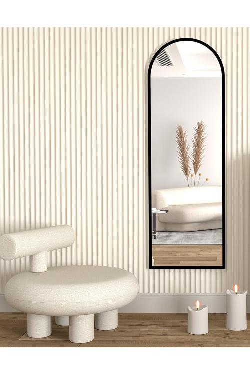 Siyah Dekoratif Boy Aynası 150X50Cm Fenomen Ayna